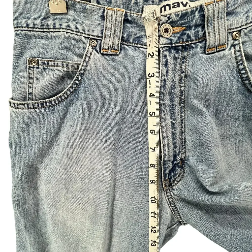 Mavi Y2K Relaxed Jeans Mens 32‎ Blue Light Wash Denim Faded Grunge Streetwear